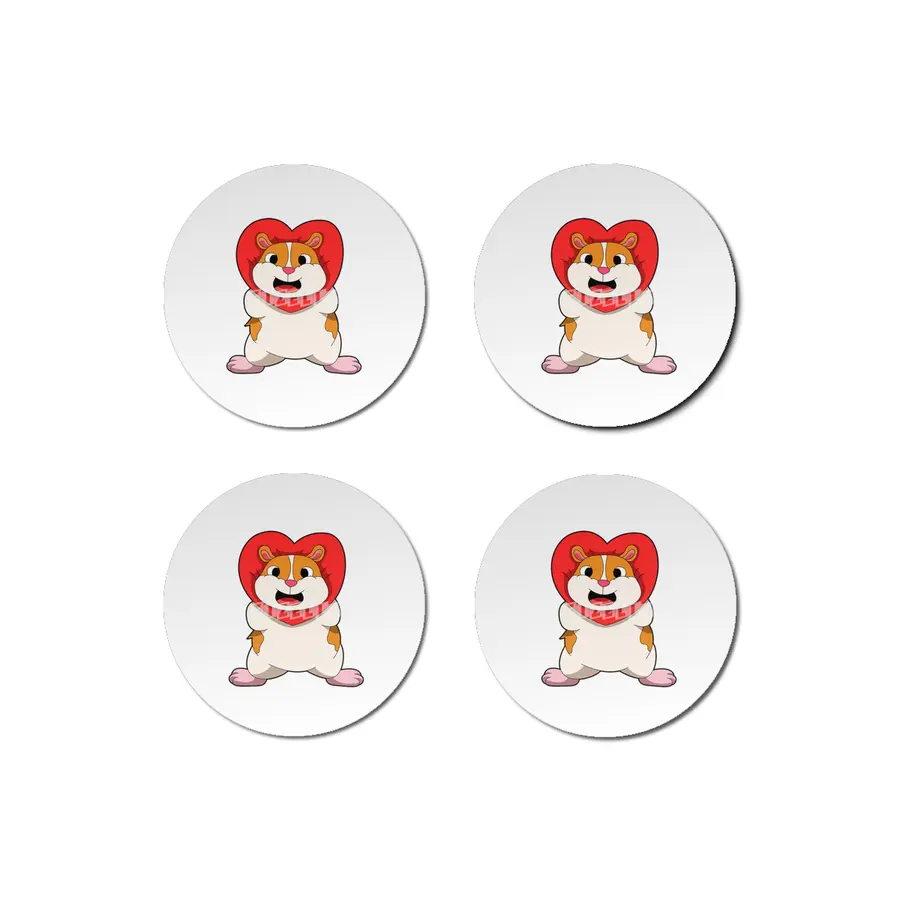 Hamster with Heart Bardak Altlığı