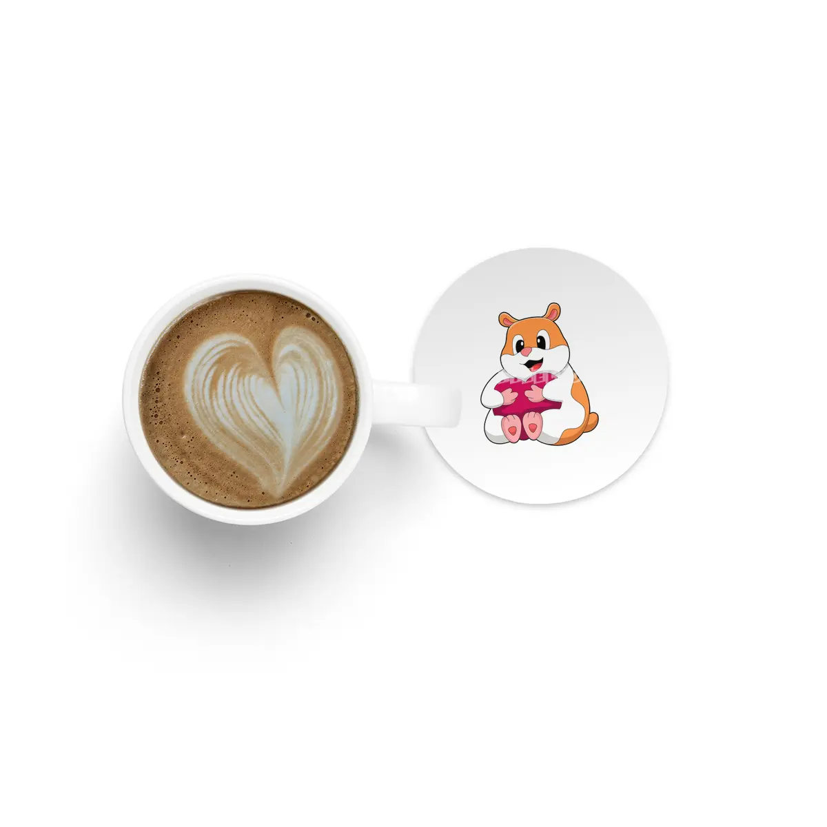 Hamster with Heart Bardak Altlığı