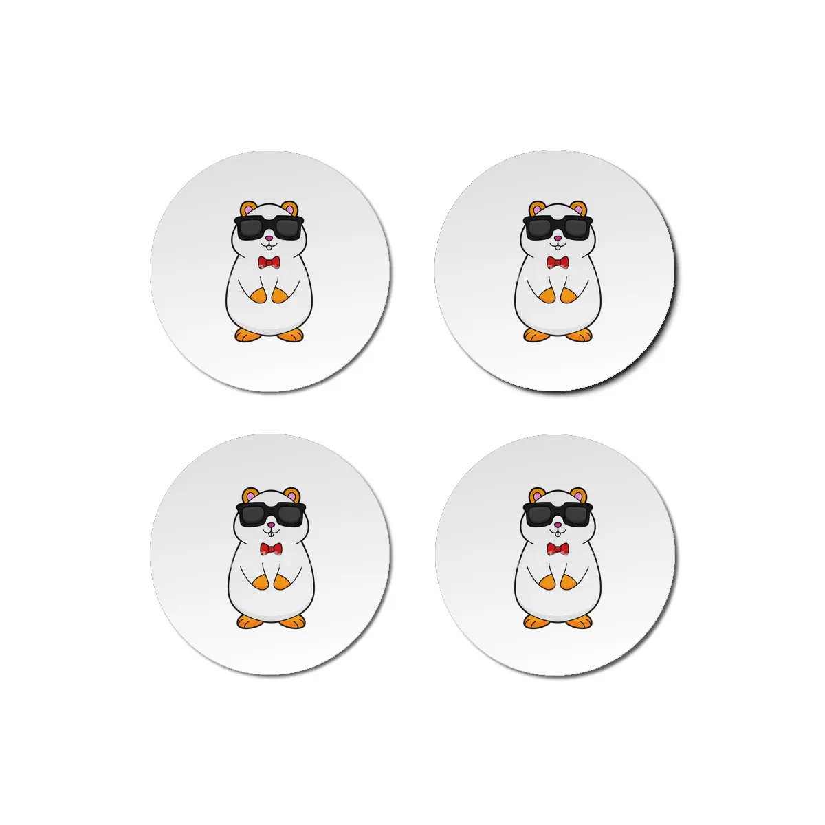 Hamster with Sunglasses & Bow tie Bardak Altlığı