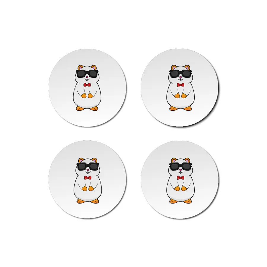 Hamster with Sunglasses & Bow tie Bardak Altlığı