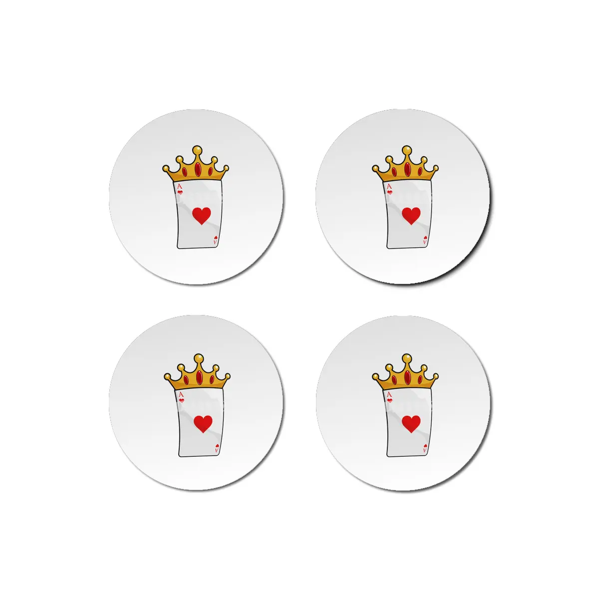 Hearts Ace with Queen Crown Bardak Altlığı