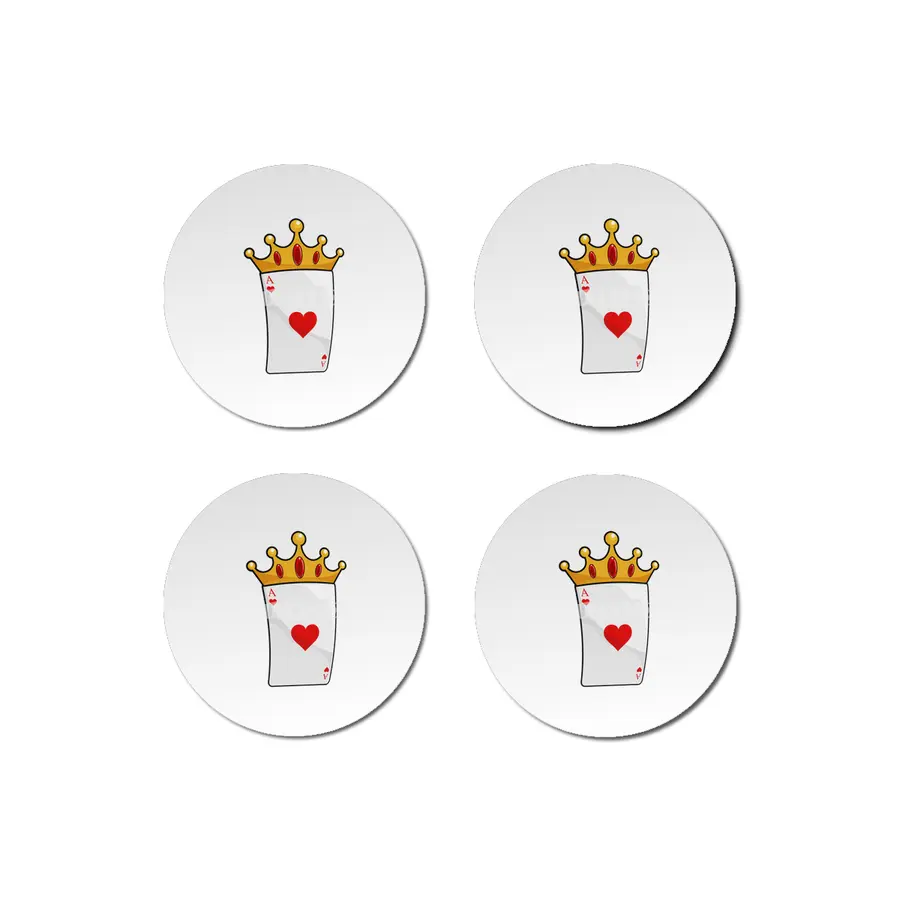 Hearts Ace with Queen Crown Bardak Altlığı