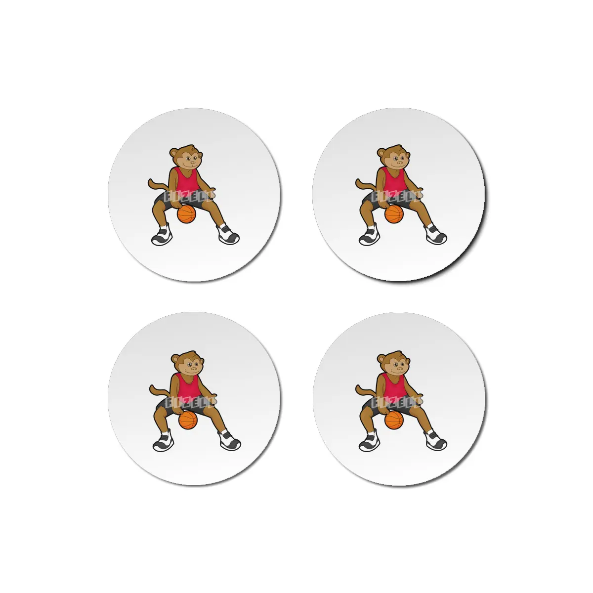Monkey as Basketball player with Basketball Bardak Altlığı