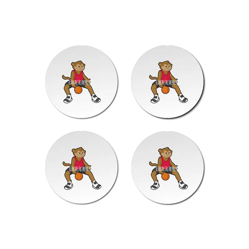 Monkey as Basketball player with Basketball Bardak Altlığı