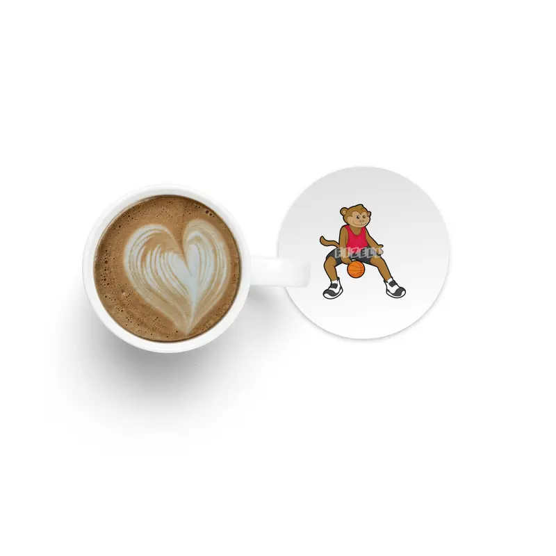 Monkey as Basketball player with Basketball Bardak Altlığı