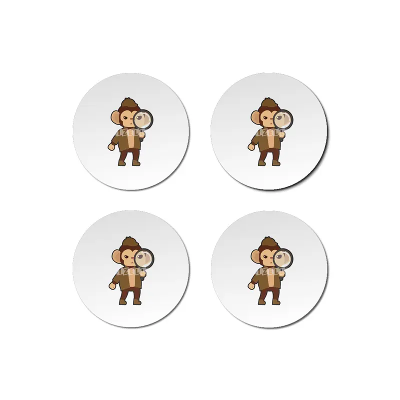 Monkey as Detective with Magnifying glass Bardak Altlığı