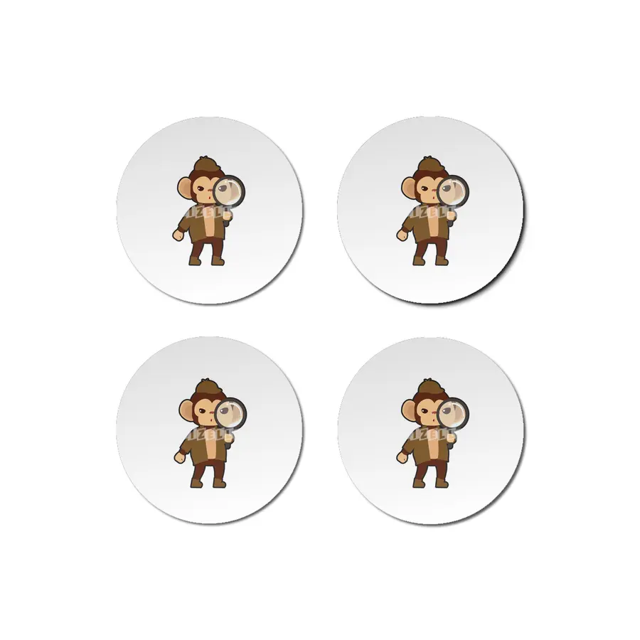 Monkey as Detective with Magnifying glass Bardak Altlığı