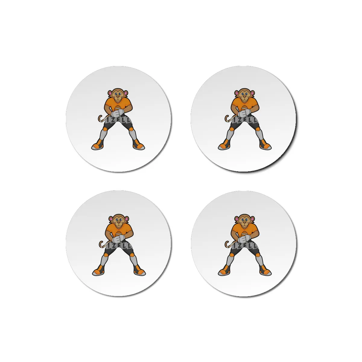 Monkey as Football player with Football Bardak Altlığı