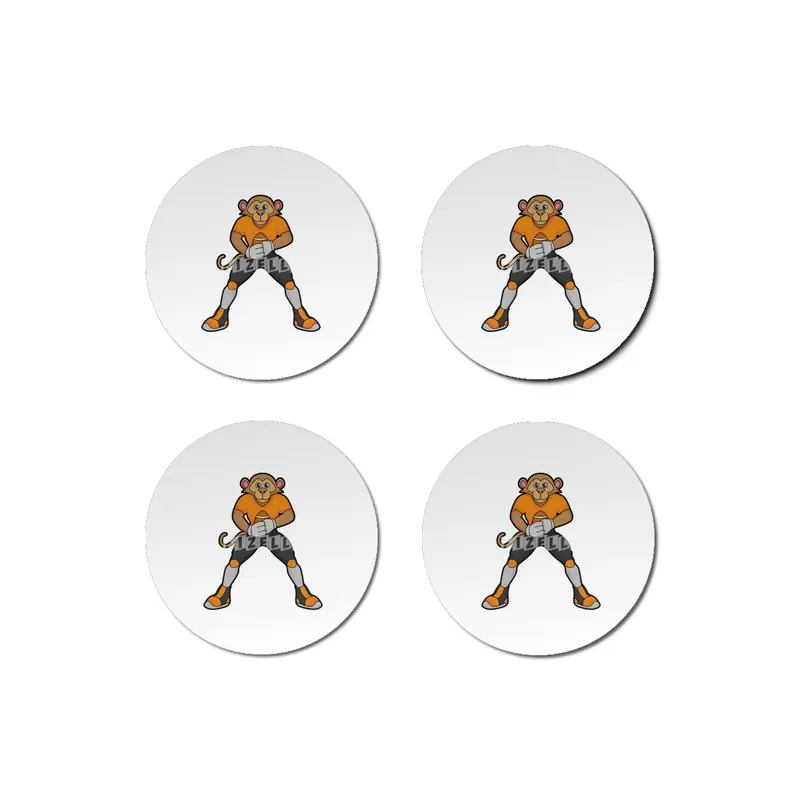 Monkey as Football player with Football Bardak Altlığı