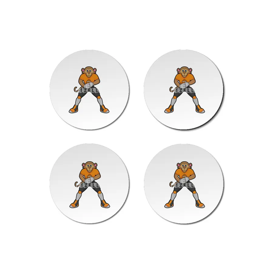 Monkey as Football player with Football Bardak Altlığı