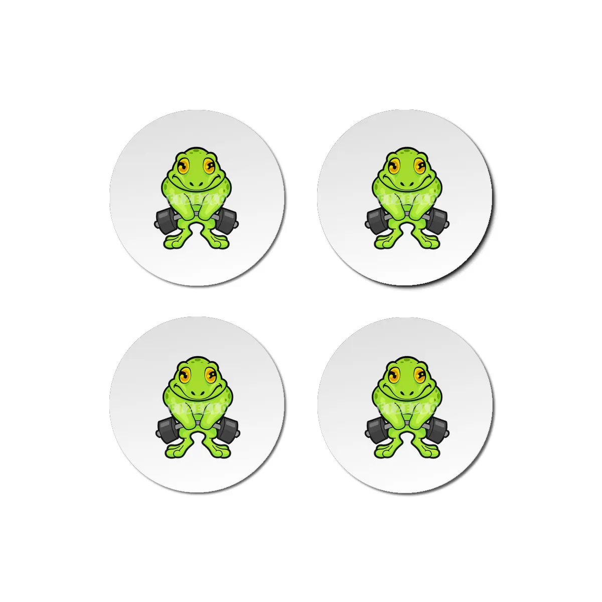 Frog at Fitness with Barbell Bardak Altlığı
