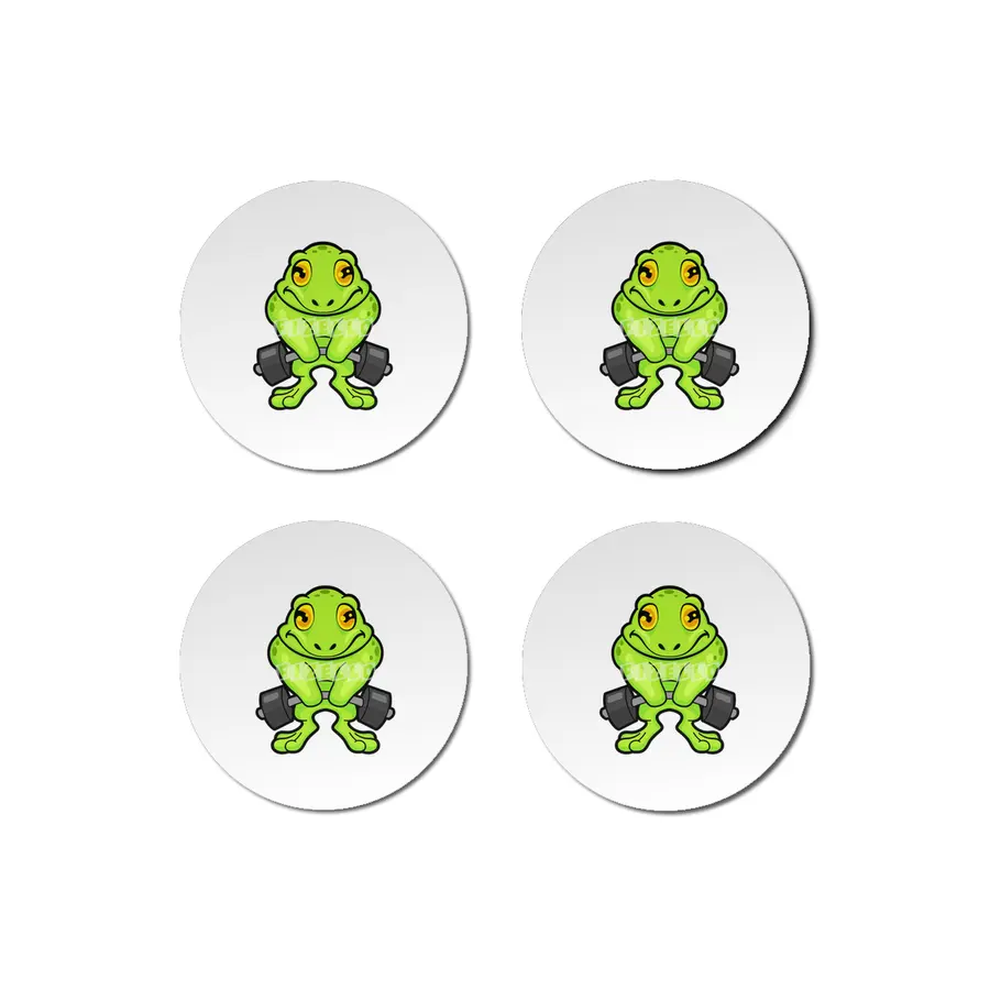 Frog at Fitness with Barbell Bardak Altlığı