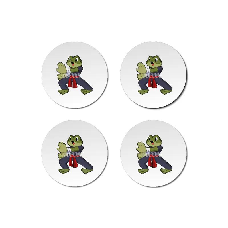 Frog at Martial arts Karate with Belt Bardak Altlığı