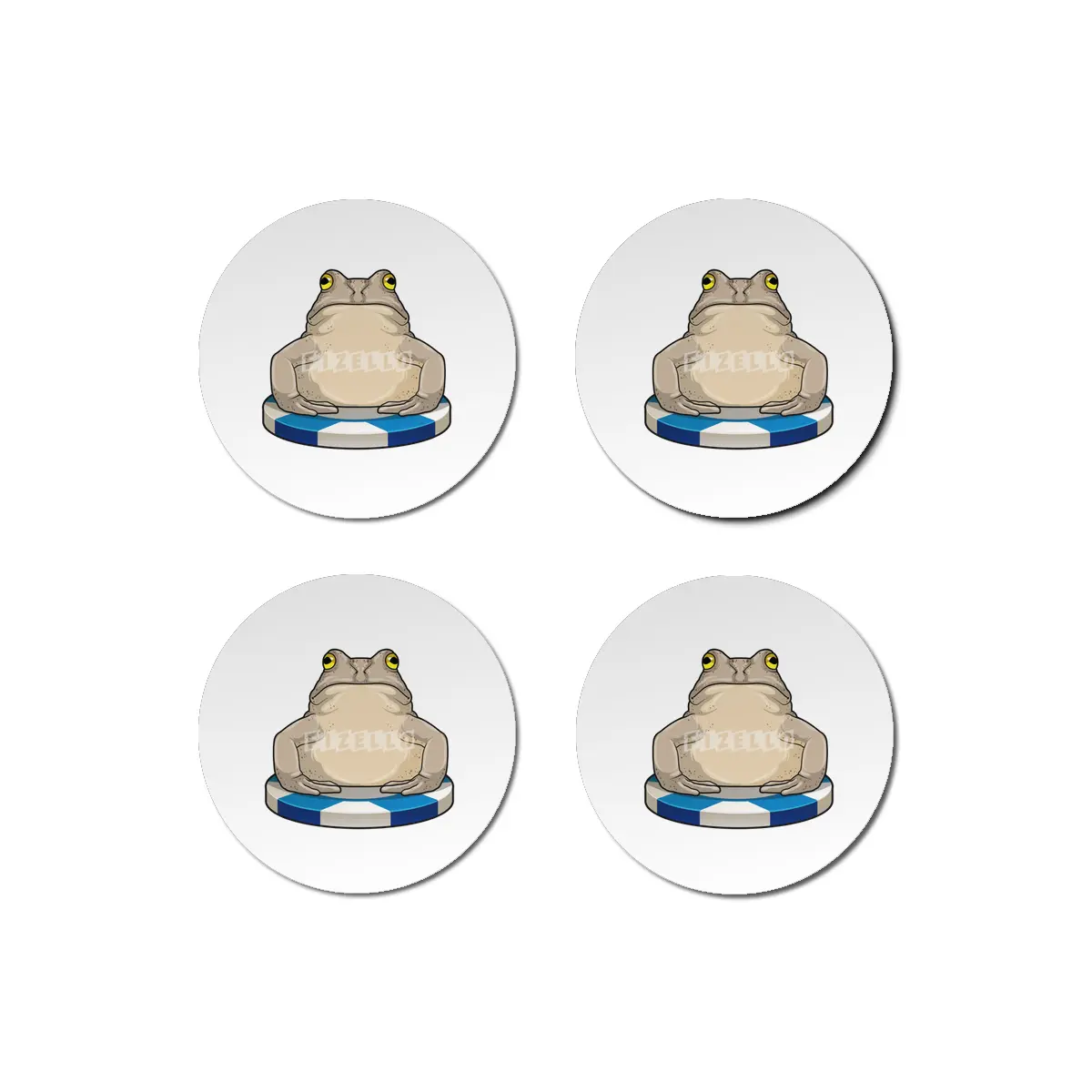 Frog at Poker with Poker chips Bardak Altlığı