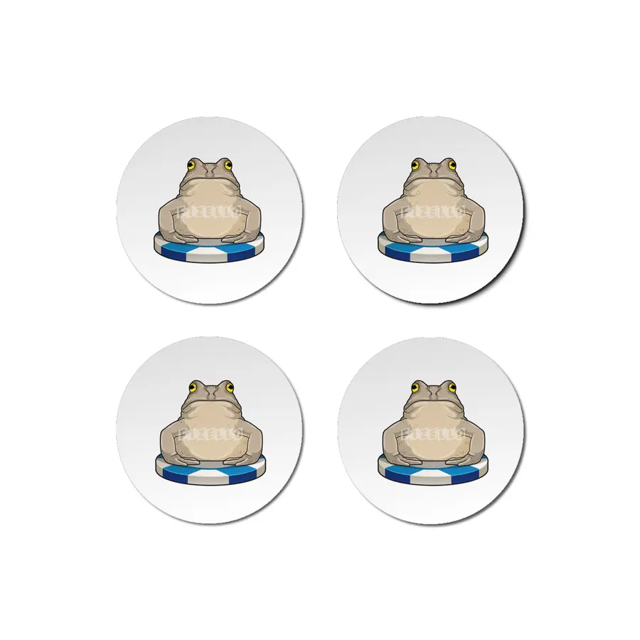 Frog at Poker with Poker chips Bardak Altlığı