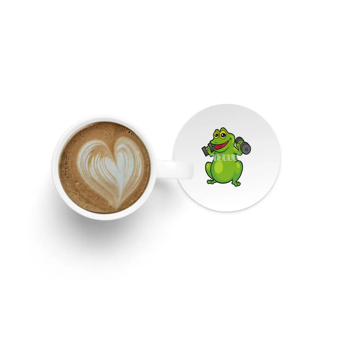 Frog at shoulder training with Dumbbells Bardak Altlığı