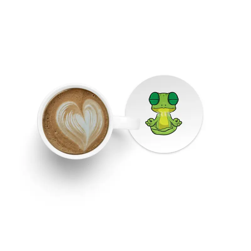 Frog at Yoga Stretching exercises in Cross-legged Bardak Altlığı