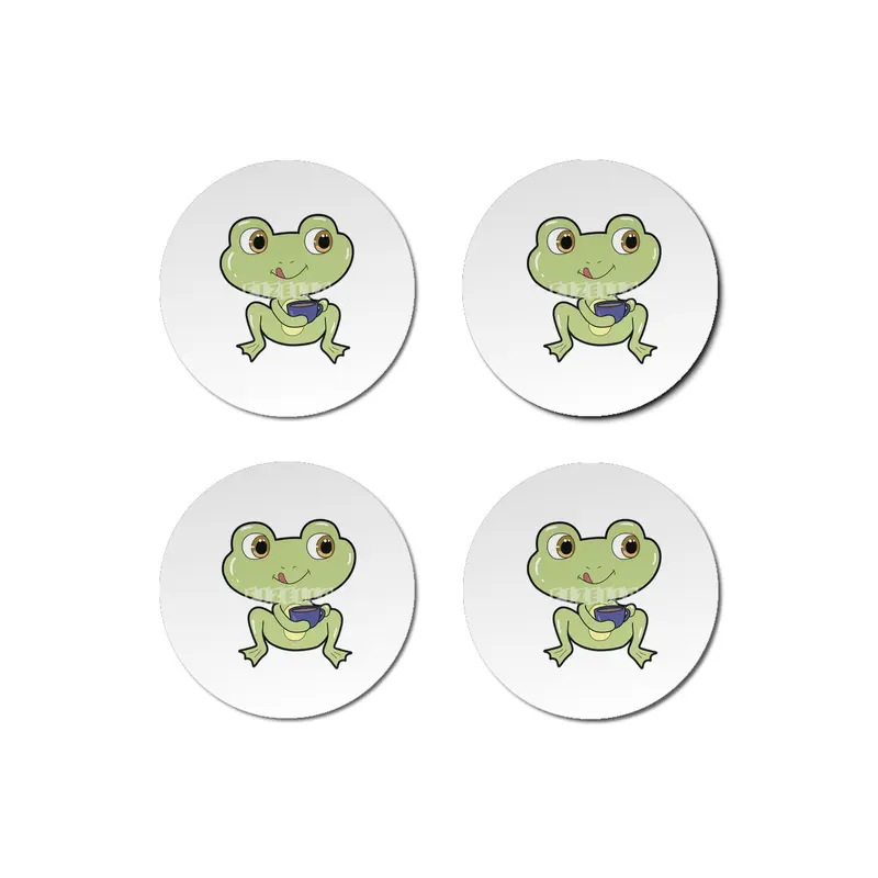 Frog with Cup of Coffee Bardak Altlığı