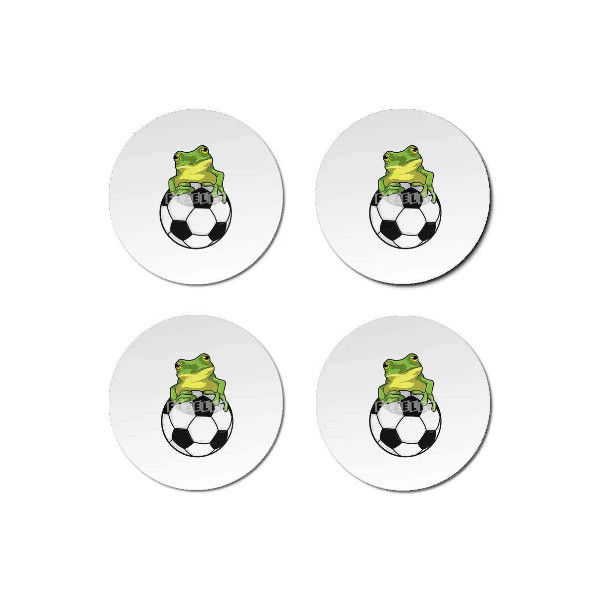 Frog with Soccer ball Bardak Altlığı