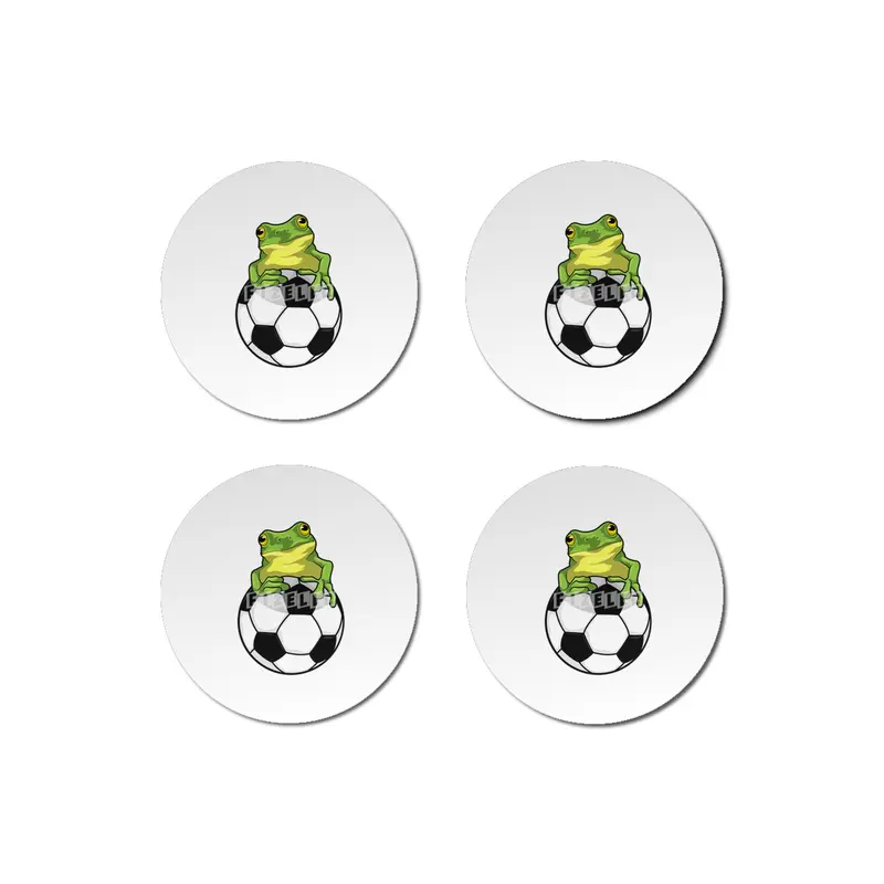 Frog with Soccer ball Bardak Altlığı
