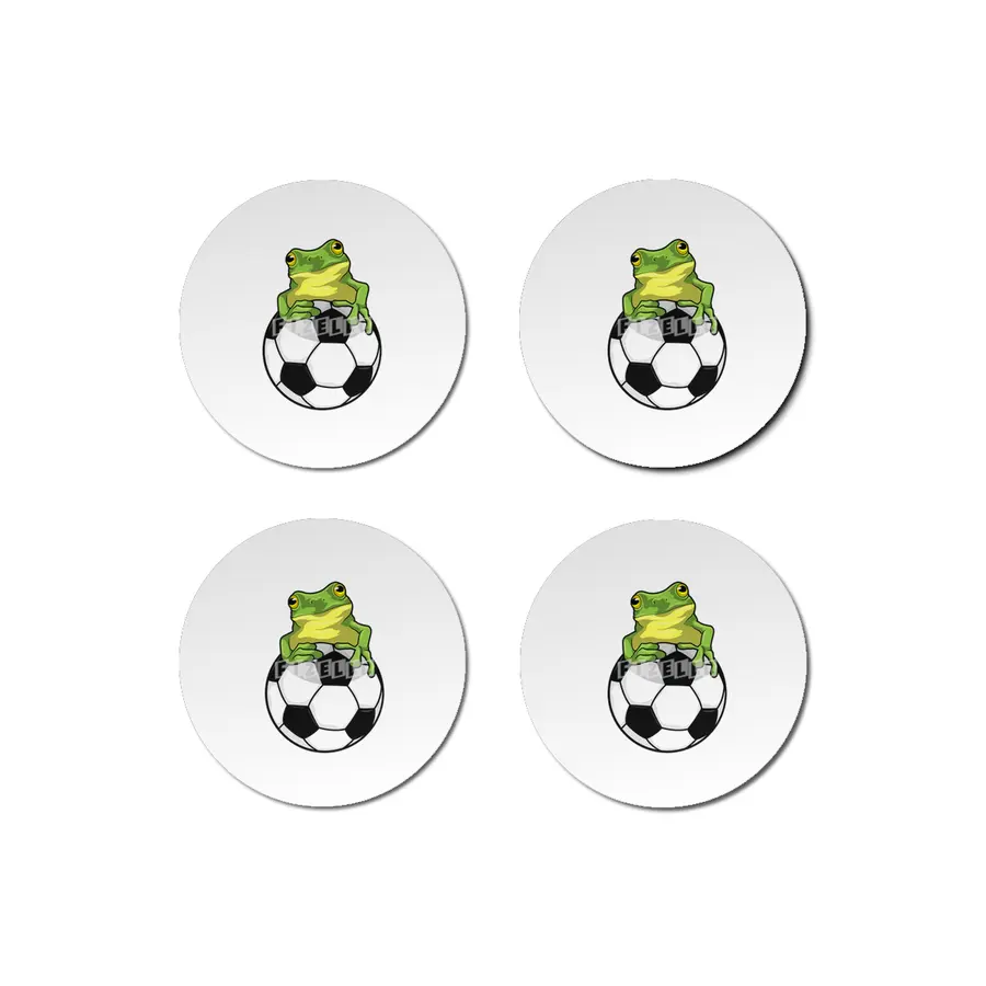 Frog with Soccer ball Bardak Altlığı