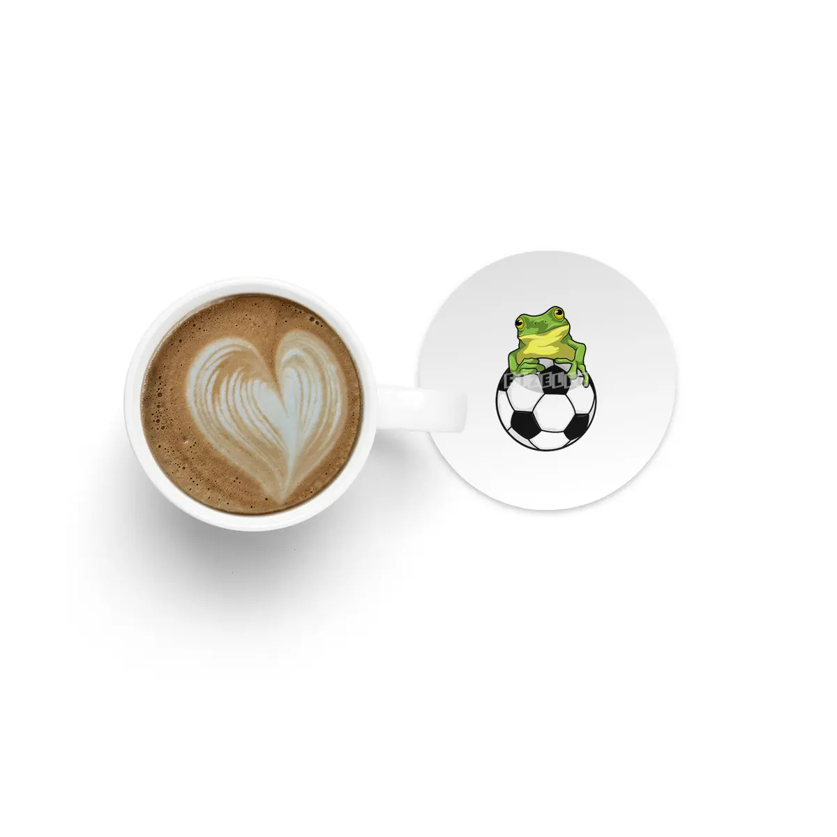 Frog with Soccer ball Bardak Altlığı