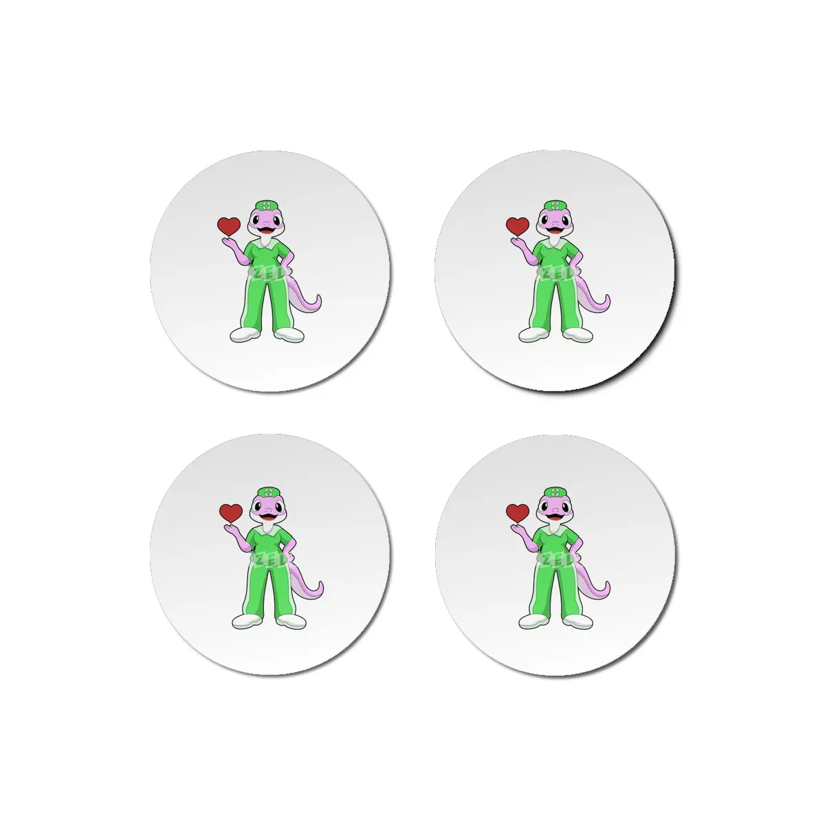 Geko as Nurse with Heart Bardak Altlığı