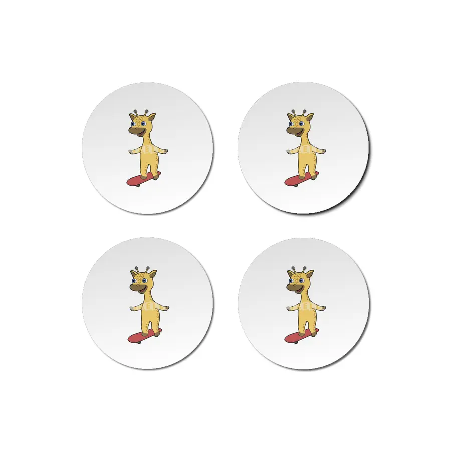 Giraffe as Skater with Skateboard Bardak Altlığı