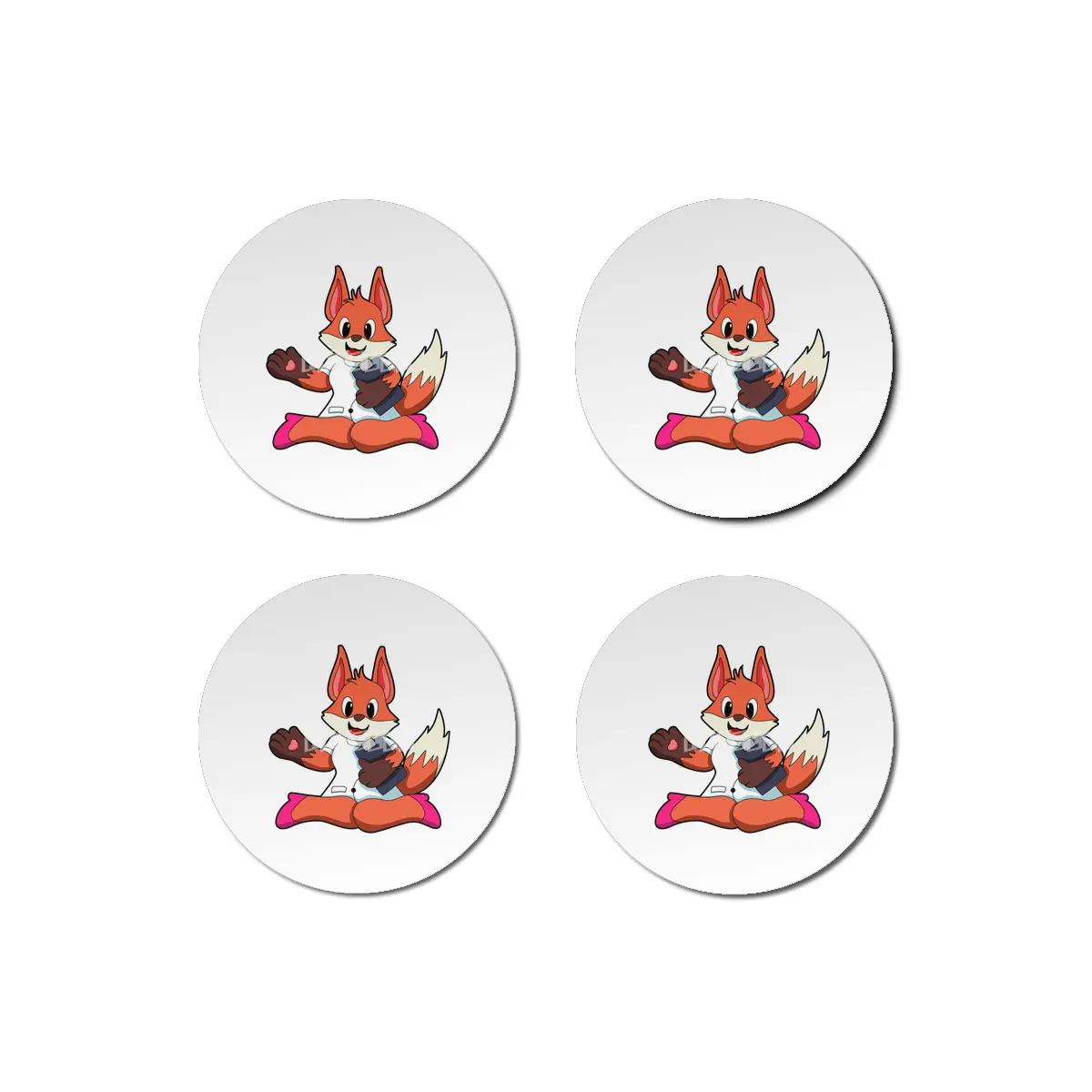 Fox as Nurse with Notepad Bardak Altlığı