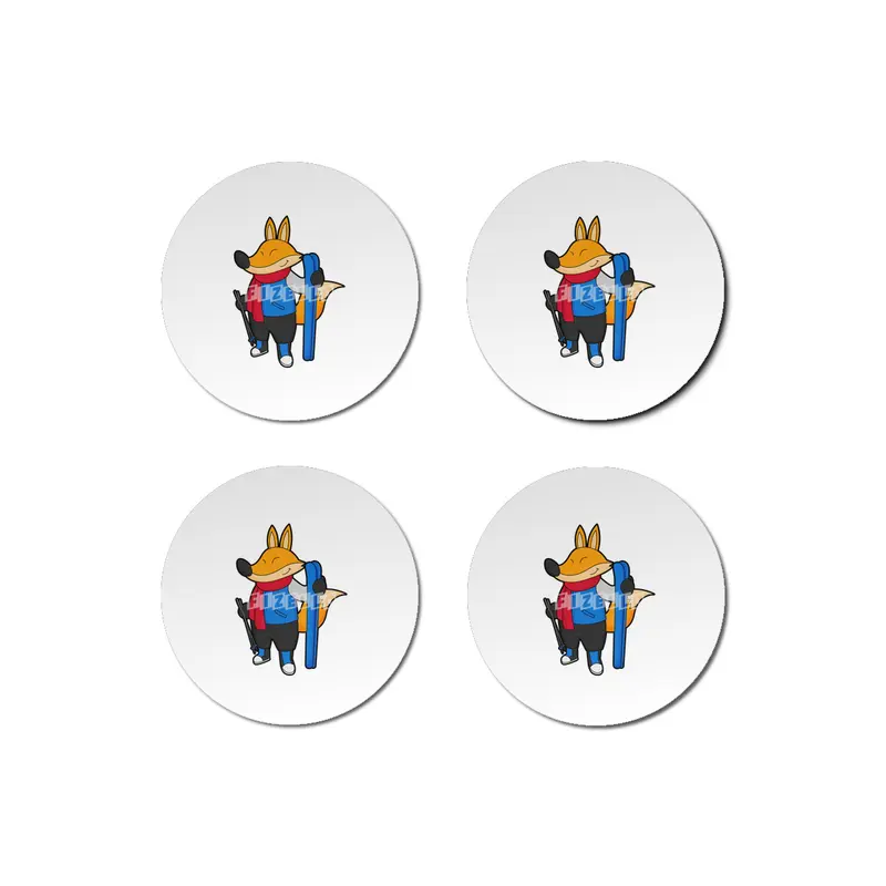 Fox as Skier with Ski Bardak Altlığı