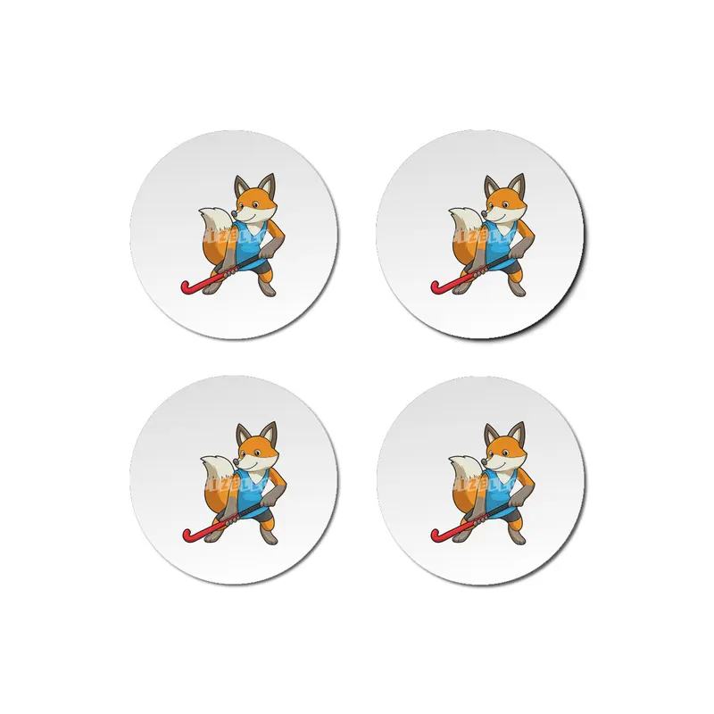 Fox at Hockey with Hockey bat Bardak Altlığı