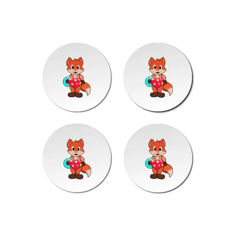 Fox at Swimming with Swim ring Bardak Altlığı