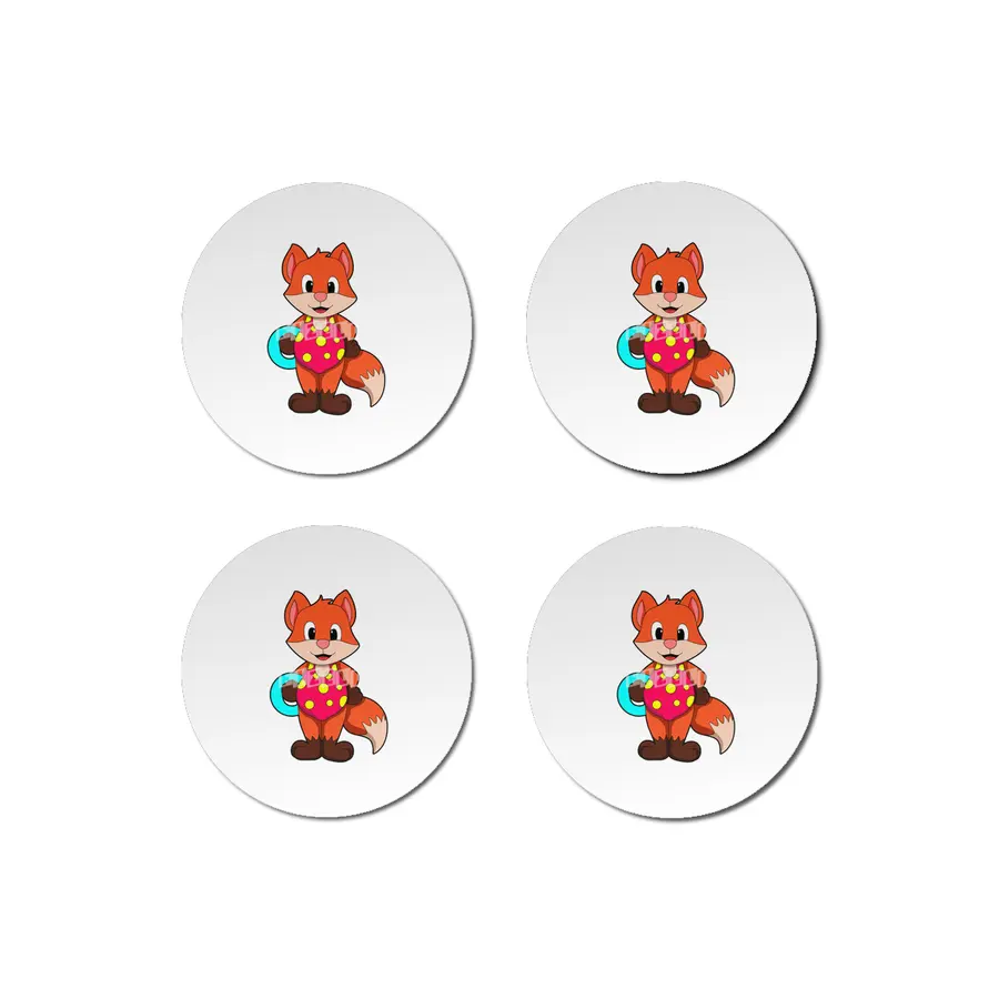 Fox at Swimming with Swim ring Bardak Altlığı