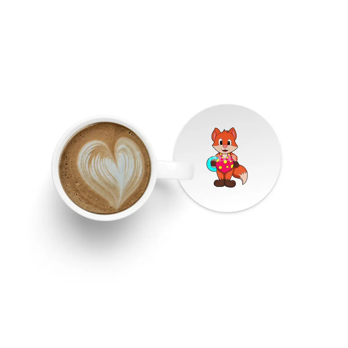 Fox at Swimming with Swim ring Bardak Altlığı