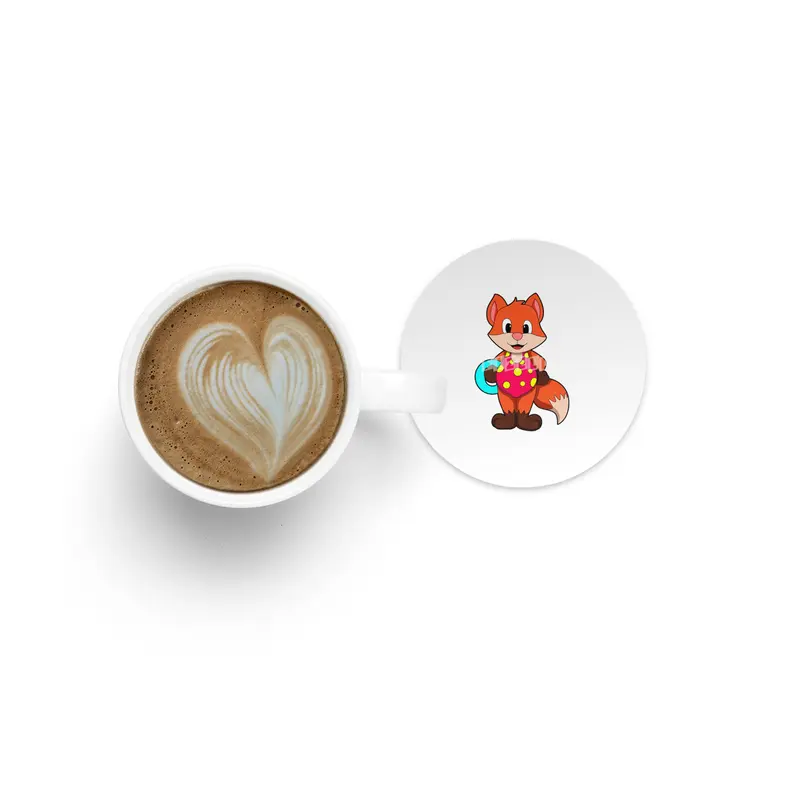 Fox at Swimming with Swim ring Bardak Altlığı