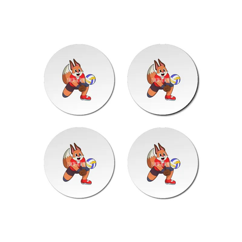 Fox at Volleyball Sports Bardak Altlığı