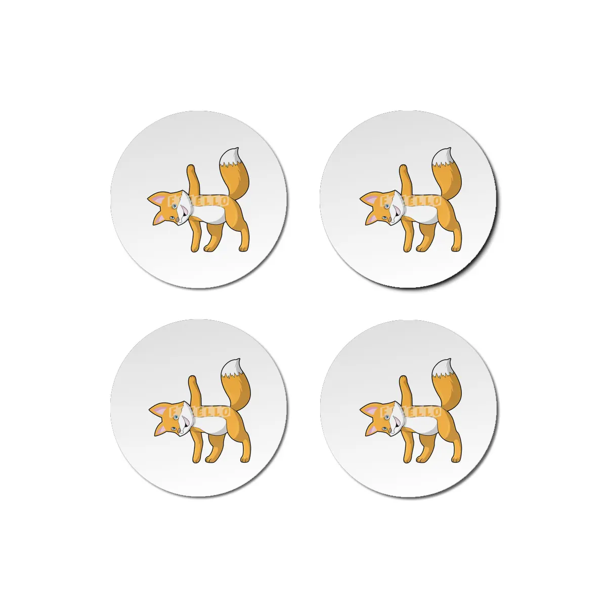 Fox at Yoga Stretching Bardak Altlığı