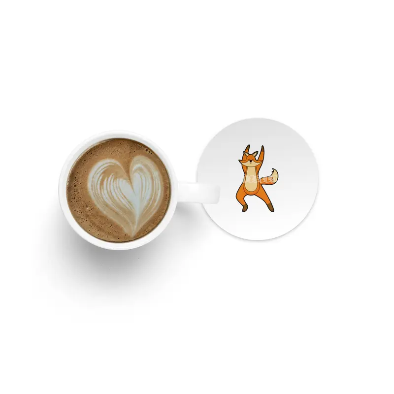 Fox at Yoga Stretching exercise Bardak Altlığı
