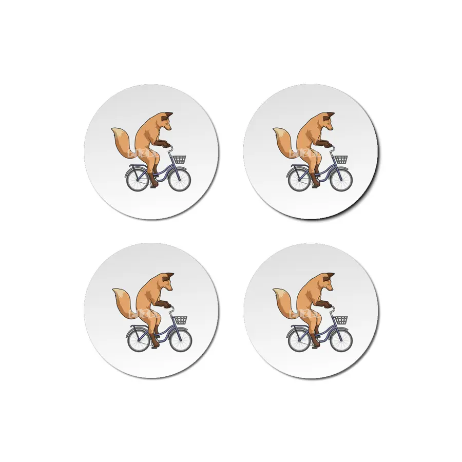 Fox with Bicycle Bardak Altlığı