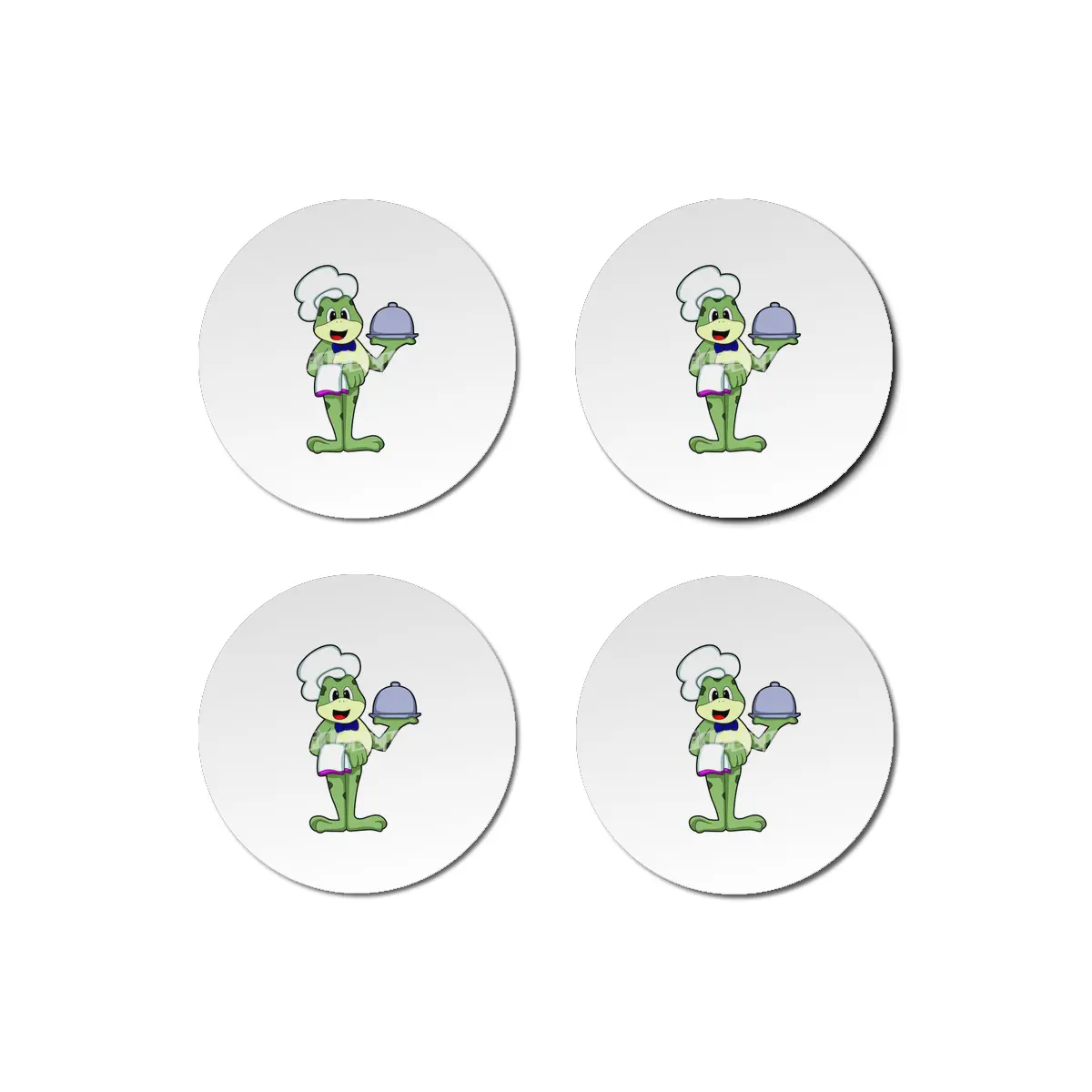 Frog as Chef with Serving plate & Chef's hat Bardak Altlığı