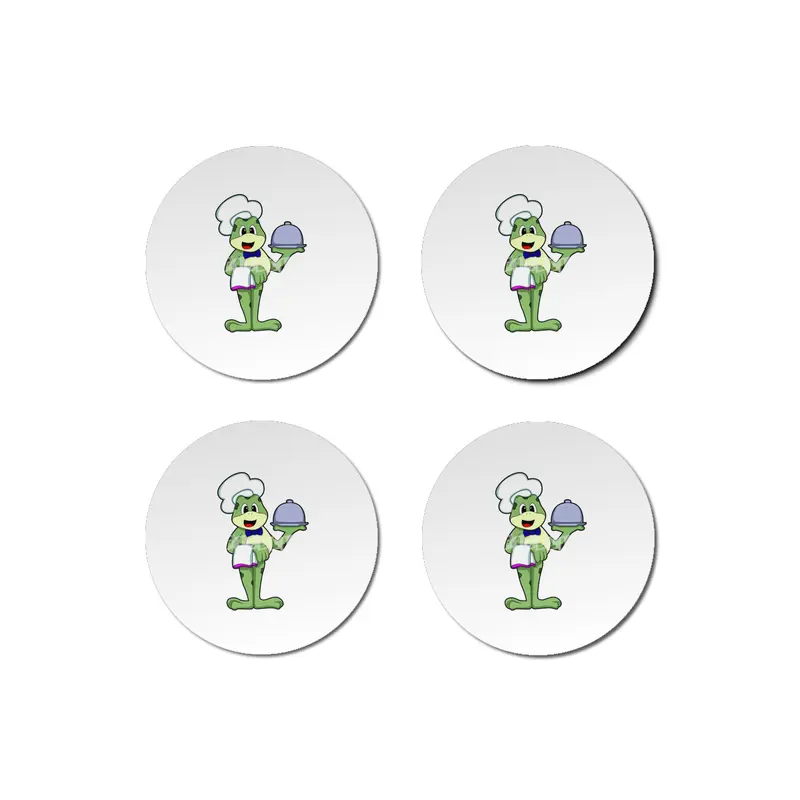 Frog as Chef with Serving plate & Chef's hat Bardak Altlığı