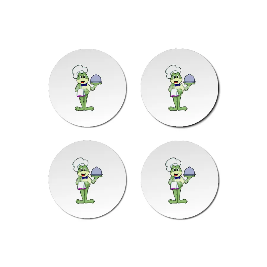 Frog as Chef with Serving plate & Chef's hat Bardak Altlığı