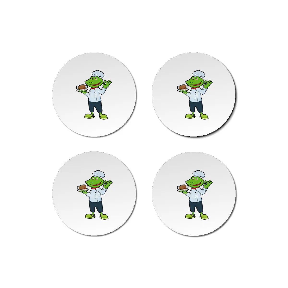 Frog as Cook with Serving plate & Chicken Bardak Altlığı