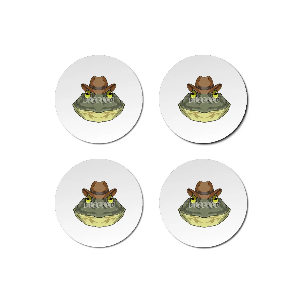 Frog as Cowboy with Hat Bardak Altlığı