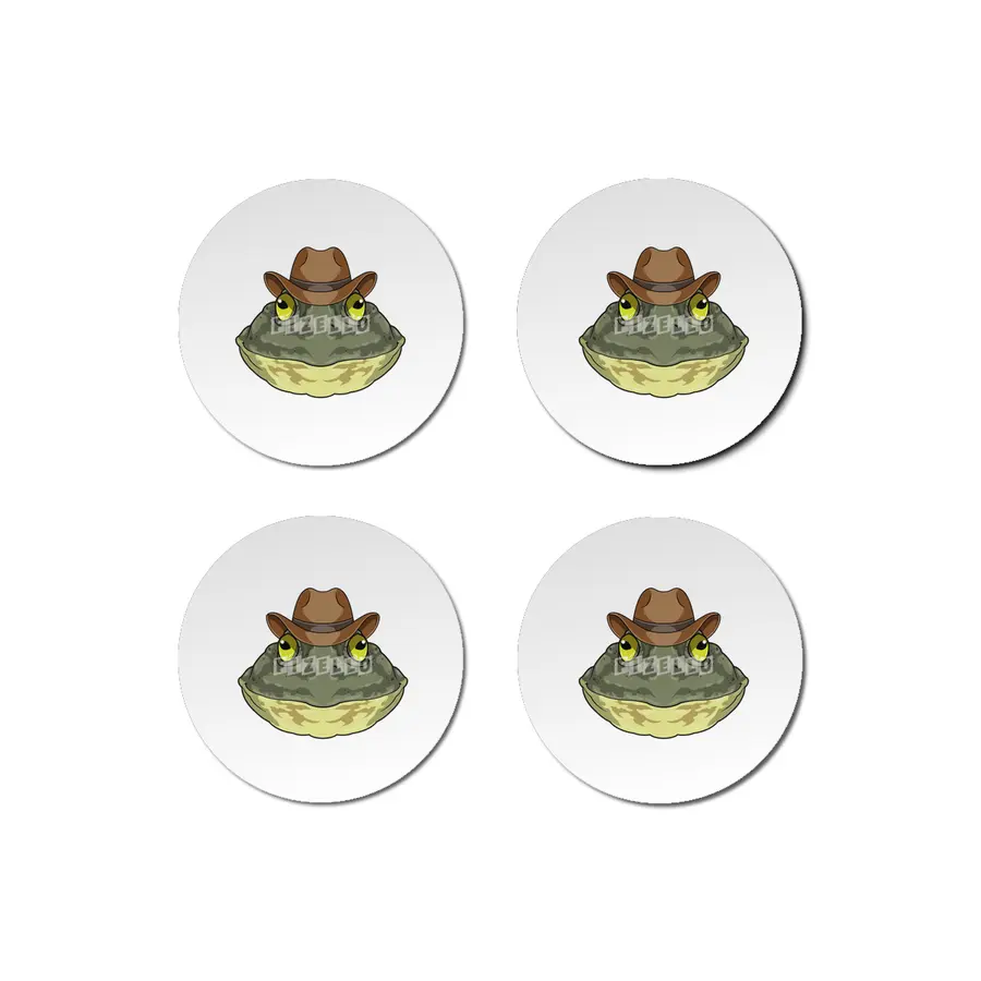 Frog as Cowboy with Hat Bardak Altlığı