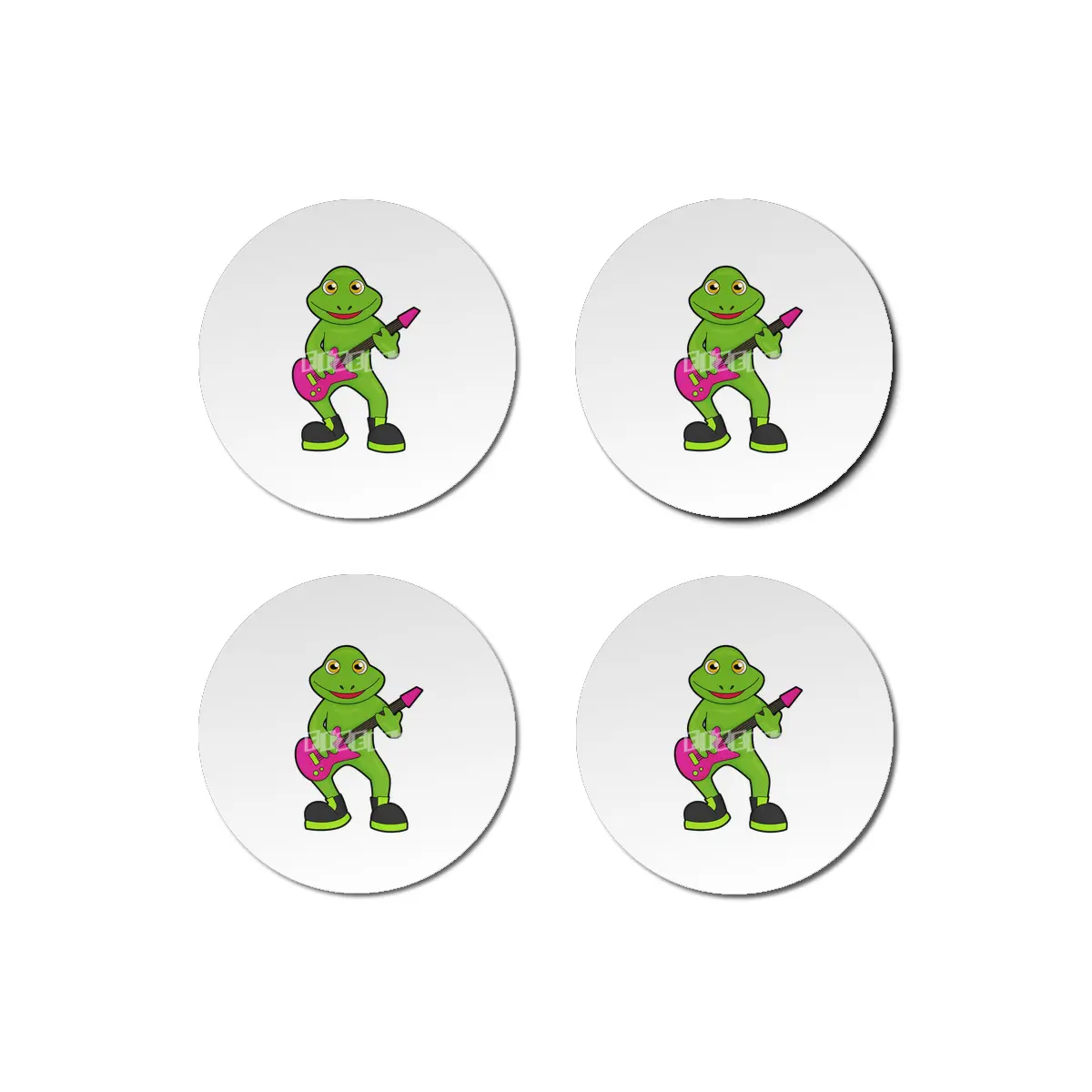 Frog as Musician with Guitar Bardak Altlığı