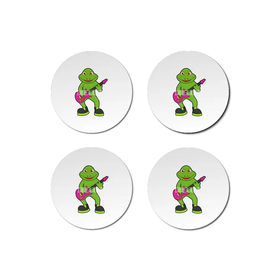 Frog as Musician with Guitar Bardak Altlığı