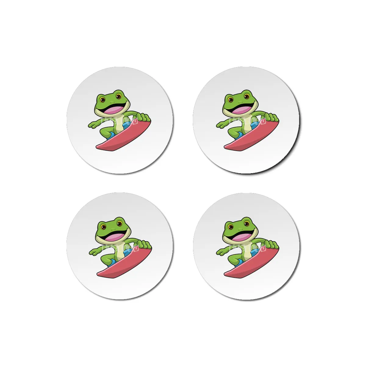 Frog as Snowboarder with Snowboard Bardak Altlığı