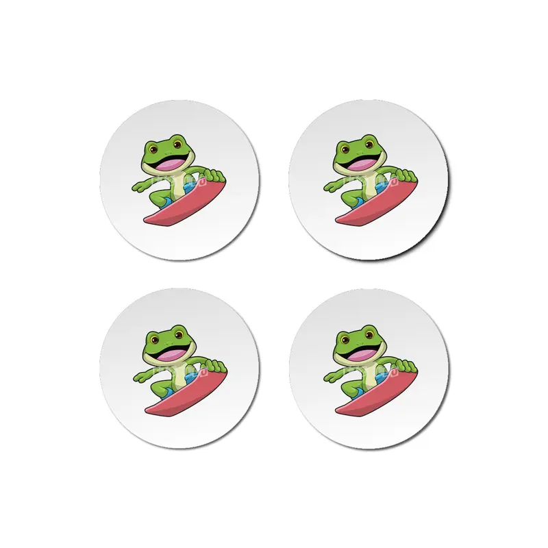 Frog as Snowboarder with Snowboard Bardak Altlığı