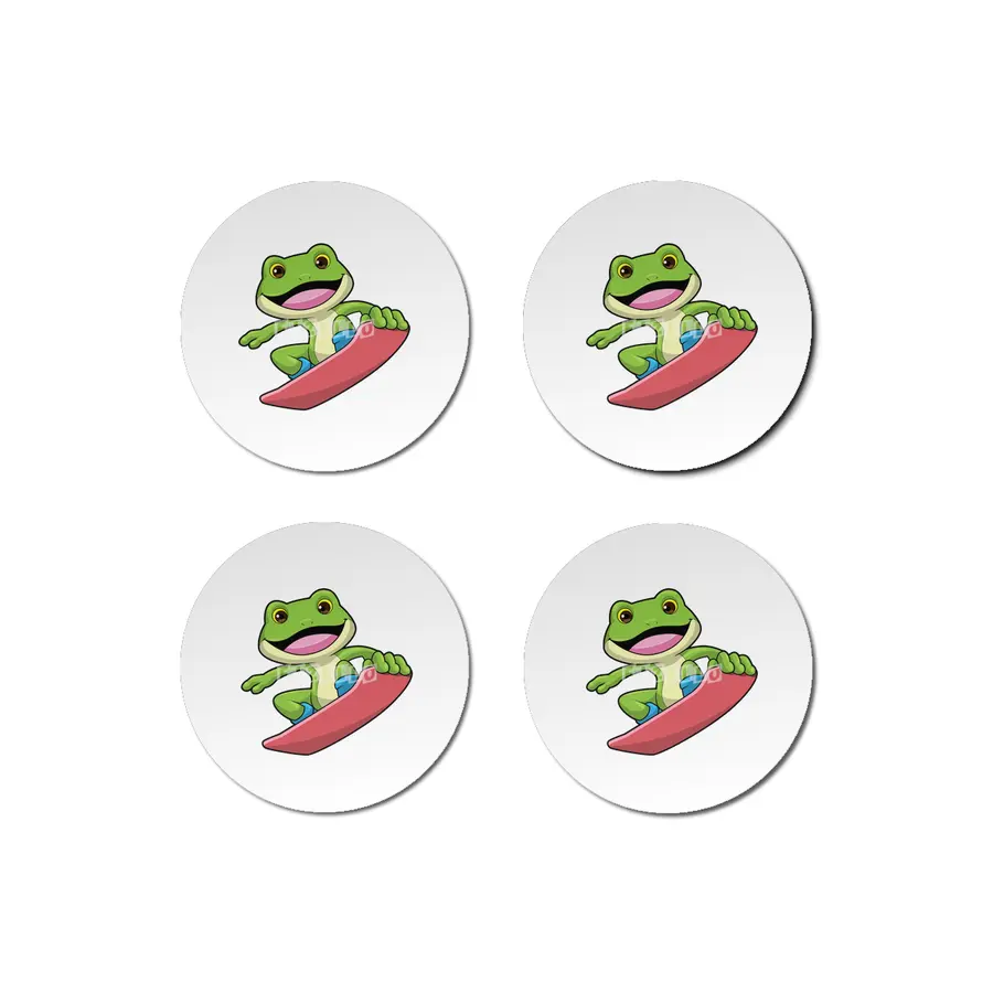 Frog as Snowboarder with Snowboard Bardak Altlığı